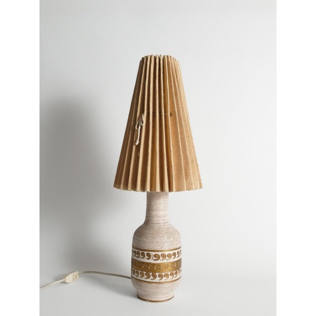 White and Gold Ceramic Table Lamp by Fratelli Fanciulacci, 1970s For Sale - Image 14 of 18