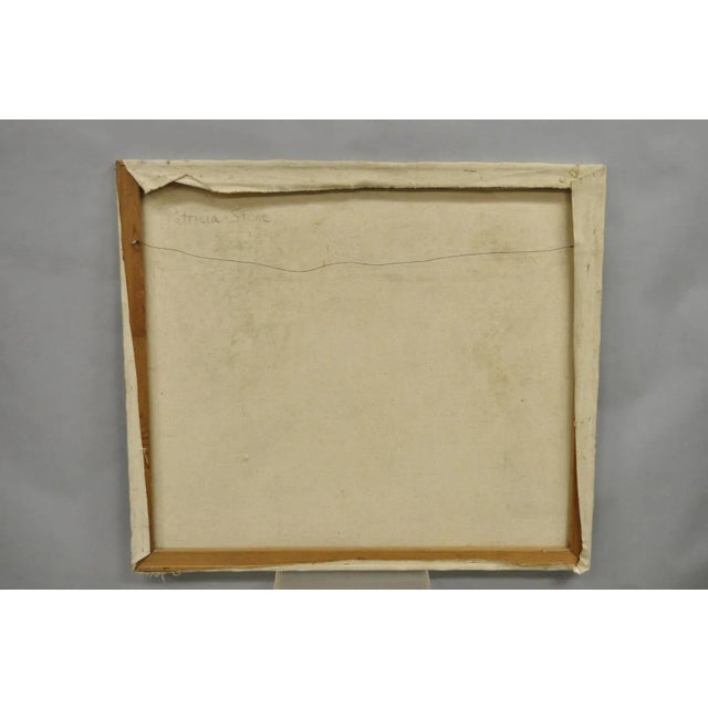 Vintage Patricia Stone "The Bar" Large Oil on Canvas Art Deco Painting, Signed For Sale - Image 10 of 14