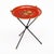 Tea table from France made of lacquered metal. The piece has a lovely red hue and gold leaf detailing throughout. The top...