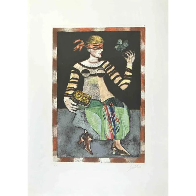 Modern Franco Gentilini, The Fortune, Etching and Aquatint, 1970s For Sale - Image 3 of 3