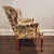 Vintage Woven English Botanical Curved Wingback Chair For Sale - Image 4 of 12