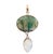1990s Vintage Sterling Silver Pendant Featuring Emerald in Matrix Stone and Moonstone For Sale - Image 5 of 5