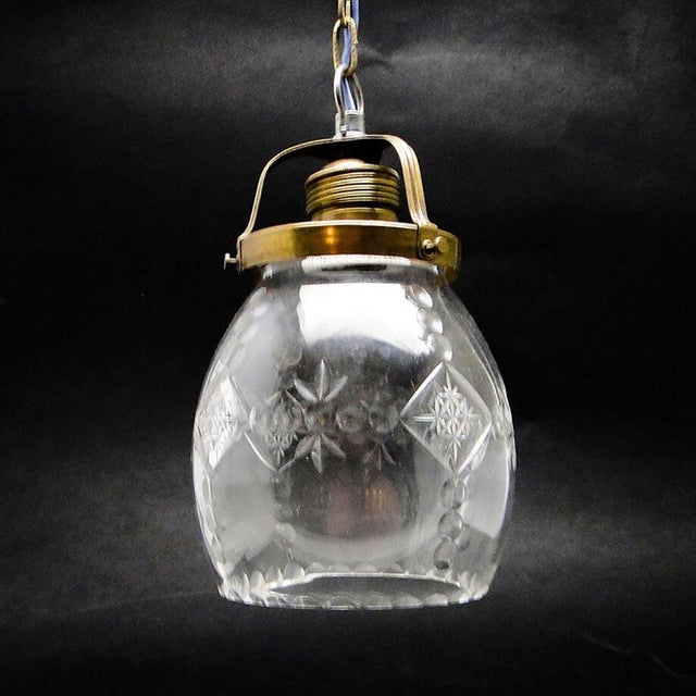 Art Deco Crystal Pendant Lamp, Poland, 1950s For Sale - Image 3 of 9