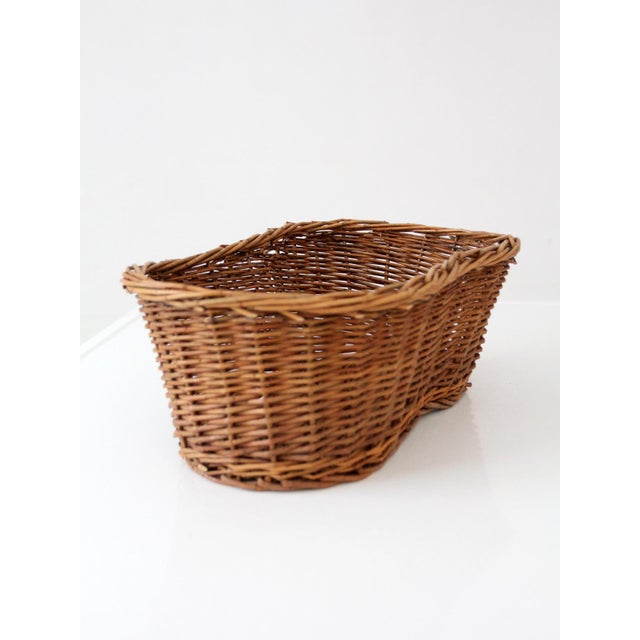 Vintage Wicker Basket For Sale - Image 6 of 11