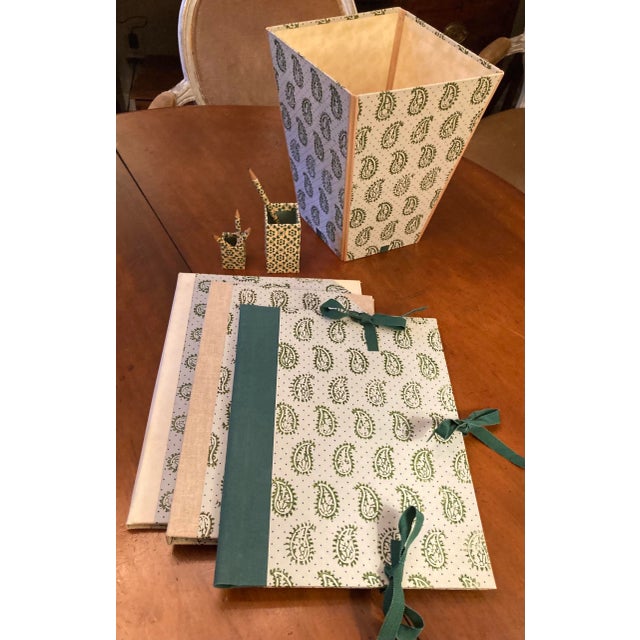 1970s Vintage Hand Made Italian Desk Organizer Set- 10 Pieces For Sale - Image 9 of 9