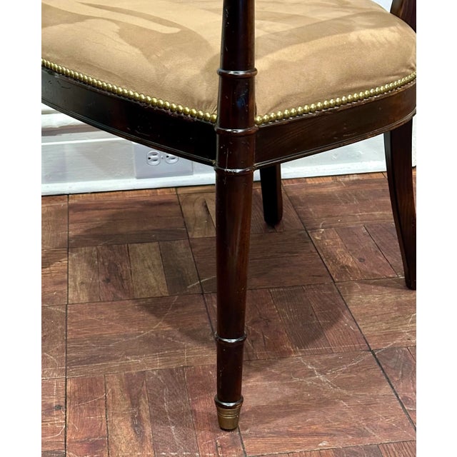 Wood Baker Milling Road Louis XVI Style Mahogany Bergère Armchair For Sale - Image 7 of 9