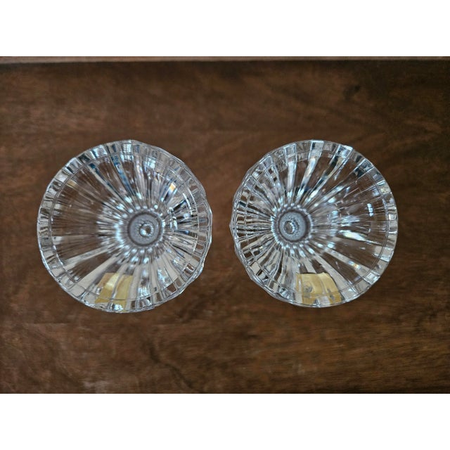 Glass Pair of Late 20th Century Mikasa Crystal Park Lane Candle Holders For Sale - Image 7 of 10