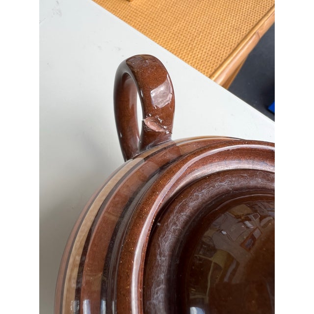 Ceramic 1940s Alcock Lindley Bloore Brown Betty Teapot For Sale - Image 7 of 11