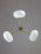 Mid-Century Brass Opaline Glass Chandelier For Sale - Image 9 of 18