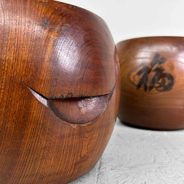 Black Japanese Wooden Hibachi, 1920s, Set of 2 For Sale - Image 8 of 18