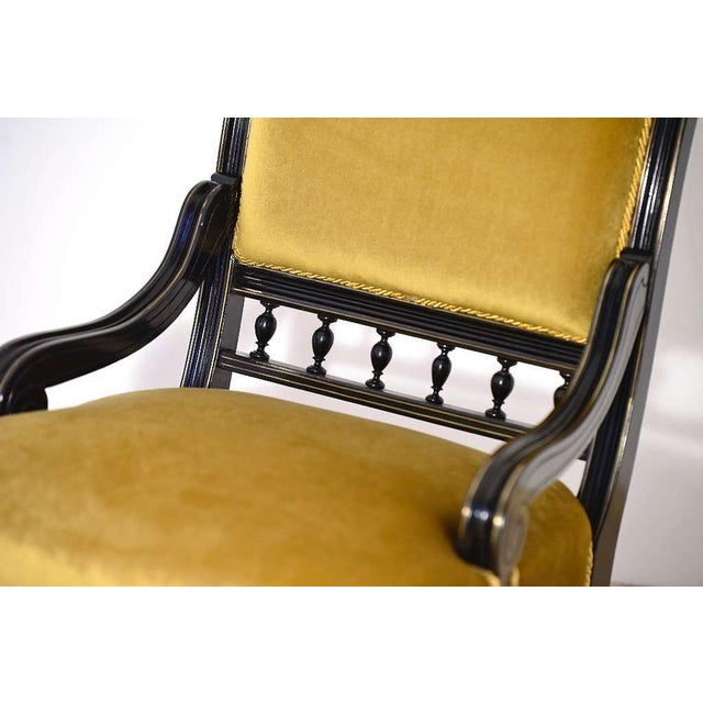 Black Salon Table & Armchairs from H. Makart, Set of 3 For Sale - Image 8 of 14