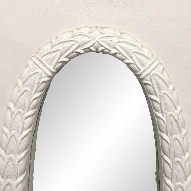 Antique White 20th Century Plaster Neoclassical Framed Mirror For Sale - Image 8 of 13