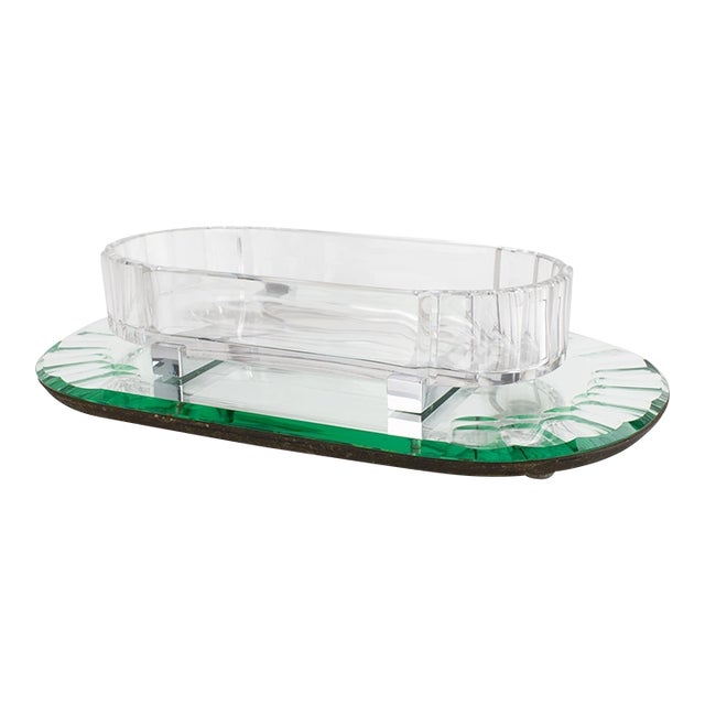 Baccarat France Art Deco Crystal Centerpiece Bowl For Sale