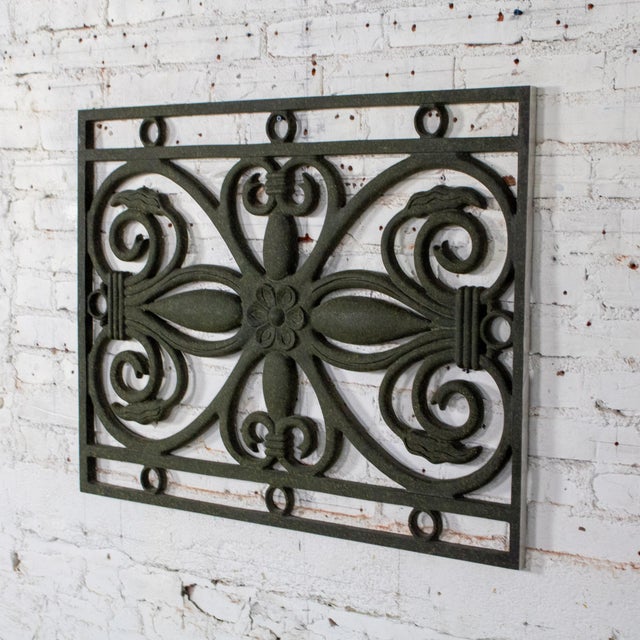 Late 20th Century Gothic Revival Style Architectural Cast Aluminum Decorative Window Panel or Scroll Grate Wall Hanging For Sale - Image 16 of 18