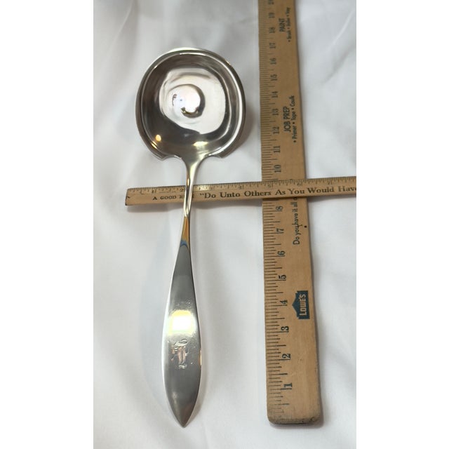 Silver Antique Towle Lafayette Sterling Silver Fish/ Soup Serving Ladle, Circa 1910 For Sale - Image 8 of 18