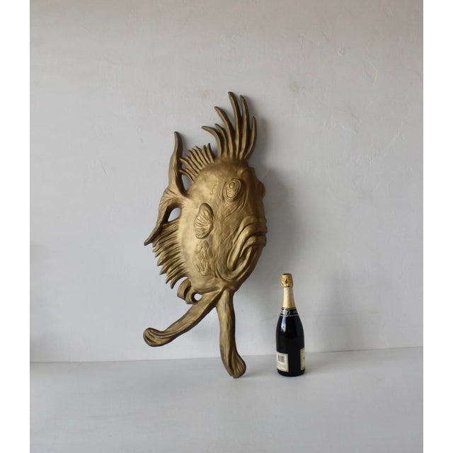 S. Lascoux Brass Finish Large Fish Wall Sculpture Mid-Century Vintage For Sale - Image 11 of 15