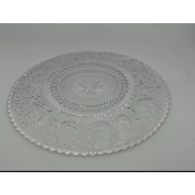 Glass Vintage 1940’s Duncan Miller Crystal 7” Serving Plate For Sale - Image 7 of 8