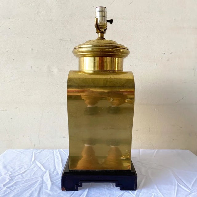 1970s Vintage Regency Golden Table Lamp For Sale - Image 5 of 11