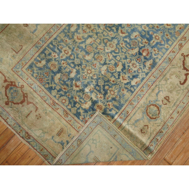 Persian Antique Malayer Denim Blue Persian Rug For Sale - Image 3 of 6