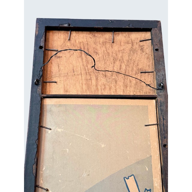 Antique Victorian Mirror Godey Fashion Print 1847-Black Gold Frame-Wall-Eastlake For Sale - Image 9 of 11