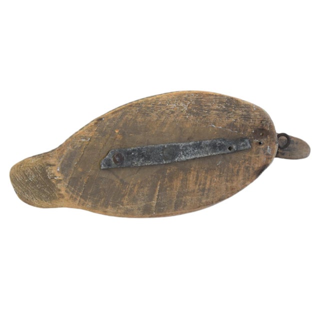Antique Rustic Primitive Farmhouse Carved Duck Decoy For Sale - Image 4 of 6