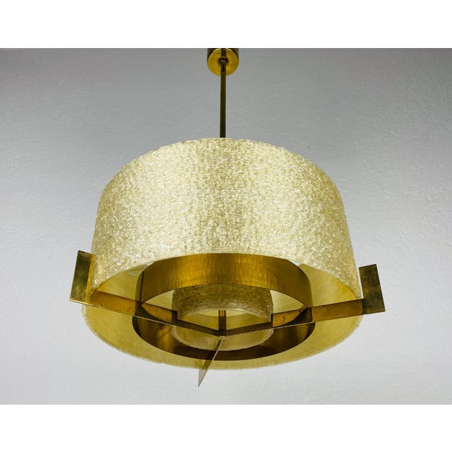 Mid-Century Modern Mid-Century Brass Chandelier from Kaiser, 1960s For Sale - Image 3 of 12