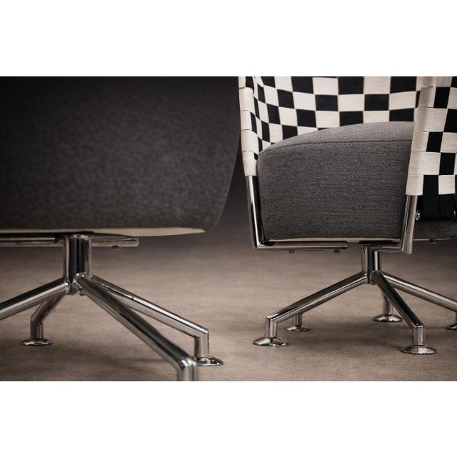 Pair of Armchairs in Steel & Fabric, Peter Maly, 1990s - Lot 92 For Sale - Image 9 of 11
