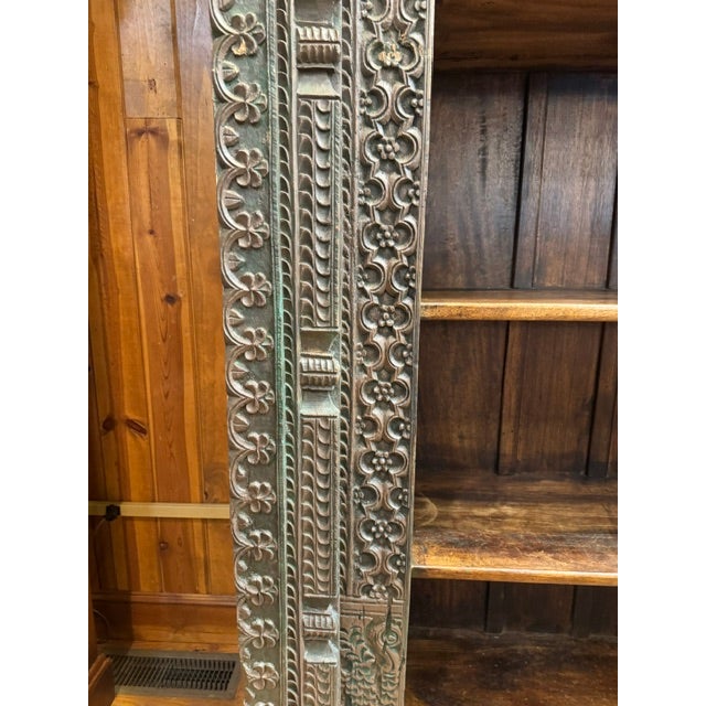 Mid 19th Century XL Indian Carved Wood Bookcase For Sale - Image 10 of 13