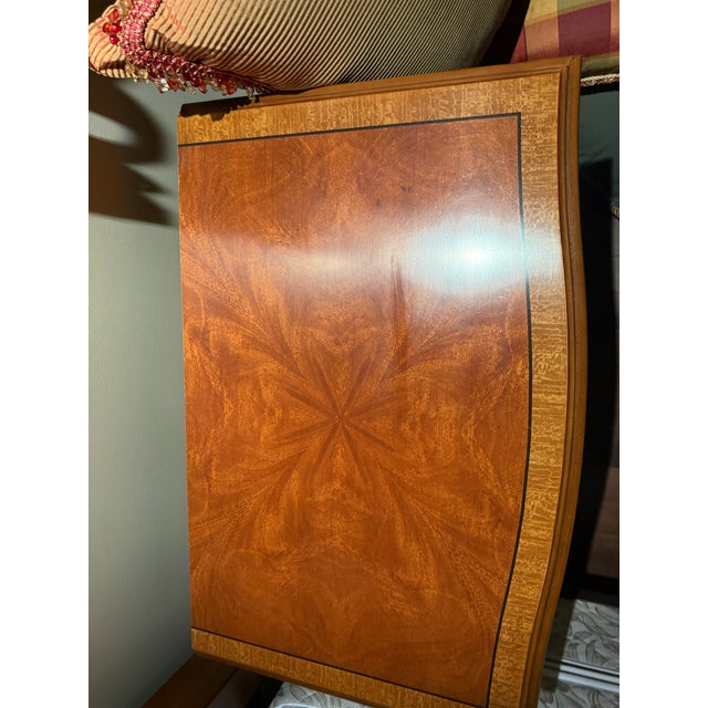 Wood Vintage Drexel Heritage Night Stand in Burlwood and Walnut Marquetry. For Sale - Image 7 of 10