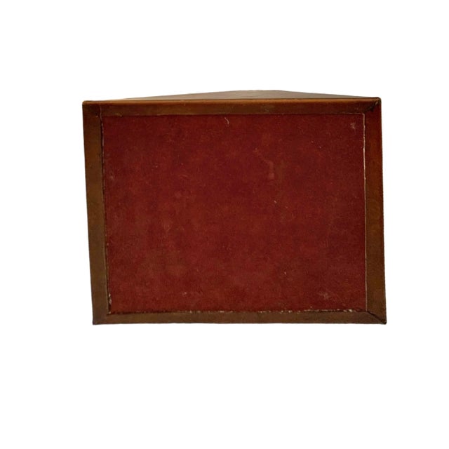 Late 20th Century Vintage Leather Pyramid Statue With Gold Detailing for Office Decor For Sale - Image 5 of 5