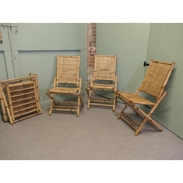 Bamboo Planation Chairs, 1960, Set of 4 For Sale - Image 3 of 8