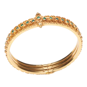 22k Gold and Emerald Bangle Bracelet