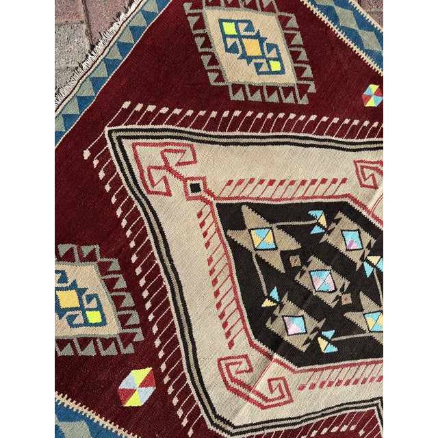 1960s Handmade Turkish Kilim Runner - 53" X 119" For Sale - Image 9 of 11