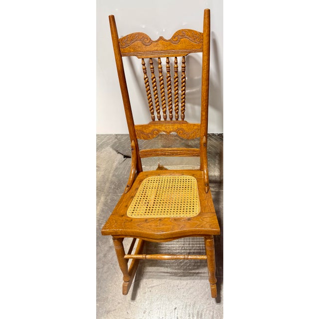 Antique Barley Twist Spindle Back Rocking Chair For Sale - Image 11 of 12