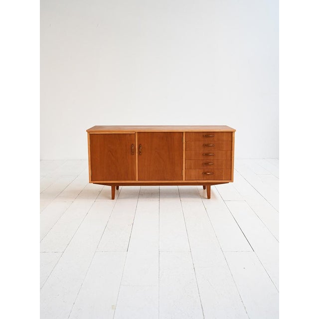 Scandinavian Teak Sideboard with Pull-Out Top, 1960s For Sale - Image 11 of 11