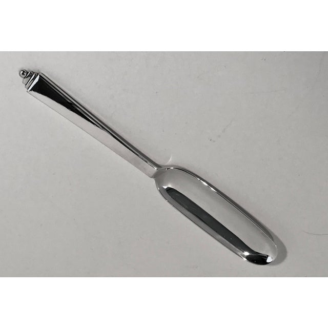 Art Deco Georg Jensen Sterling Silver Pyramid Pattern Marrow Scoop- Marked Denmark For Sale - Image 3 of 6
