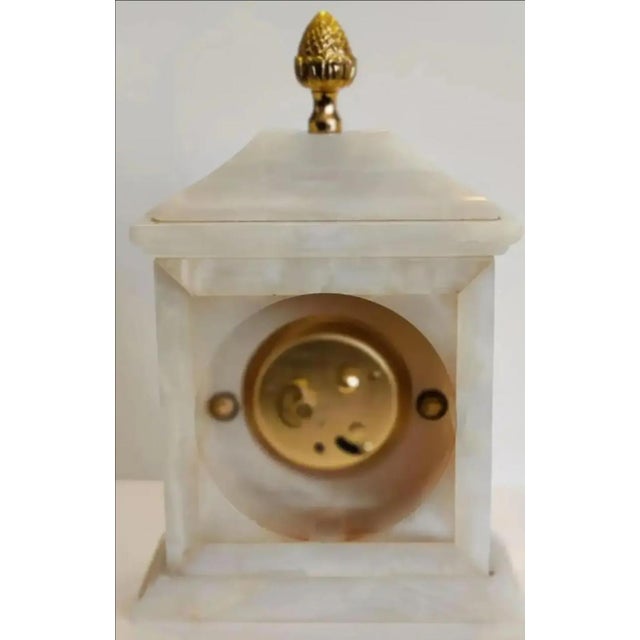 Metal 1930s Dunhill Art Deco Marble and Lapis Lazuli Mantel Clock For Sale - Image 7 of 11