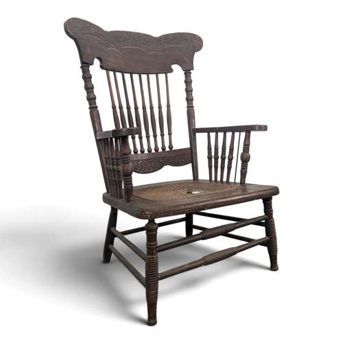 American Armchair with Spindles and Cane Seat For Sale - Image 12 of 12