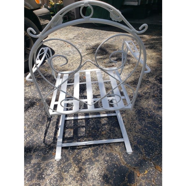 Meadowcraft Vintage 3 Piece Wrought Iron Seating Set, Attributed to Meadowcraft For Sale - Image 4 of 13