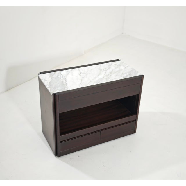 Mid-Century Modern 4D Bar Cabinet in Wood and Marble by Angelo Mangiarotti for Molteni, 1960s For Sale - Image 3 of 18