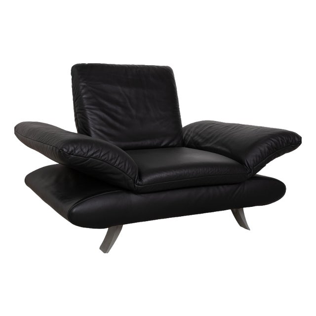 Rossini Lounge Chair in Black Leather from Koinor For Sale