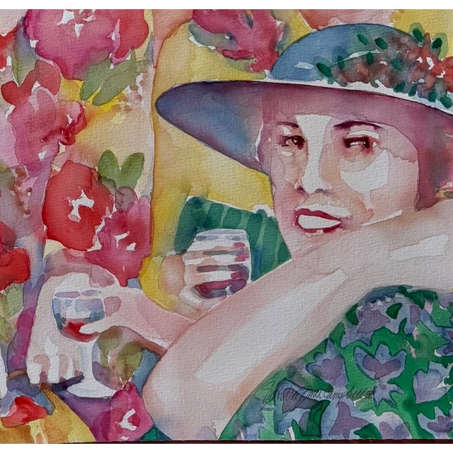 1980s Sandra Jones Campbell Watercolor Painting For Sale In New York - Image 6 of 8