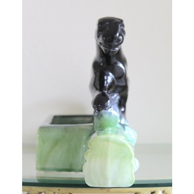 Mid-Century Modern Black Panther Ceramic Tv Lamp Base For Sale - Image 9 of 13