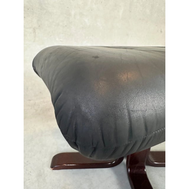 Black Vintage Ottoman or Footstool For Sale - Image 8 of 11