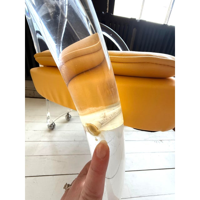 Vintage 1970s Postmodern Charles Hollis Jones Style Lucite Set of Rolling Chairs For Sale - Image 12 of 12