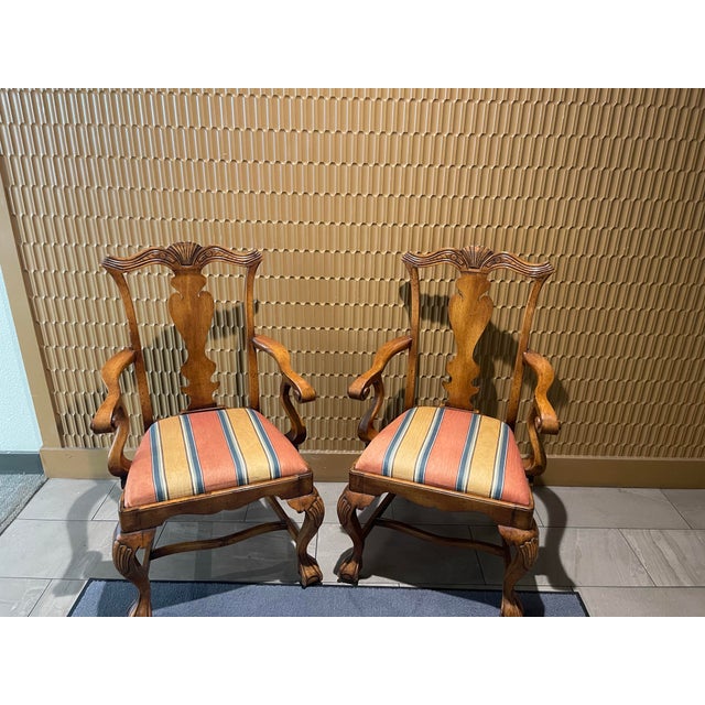 1970s Vintage Chippendale Style Armchairs (Sourced by Swimmer Cole Martinez Curtis) - A Pair For Sale - Image 11 of 12