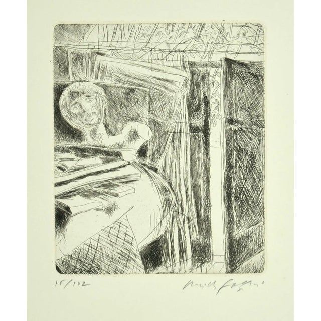 In the Studio - Original Etching by P. Fazzini - 1964 1964 For Sale