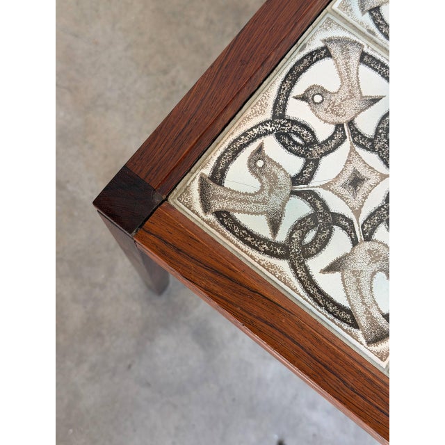 Wood Vintage Danish Rosewood Tile Top Side Table Scandinavian Modern End Table For Sale - Image 7 of 9