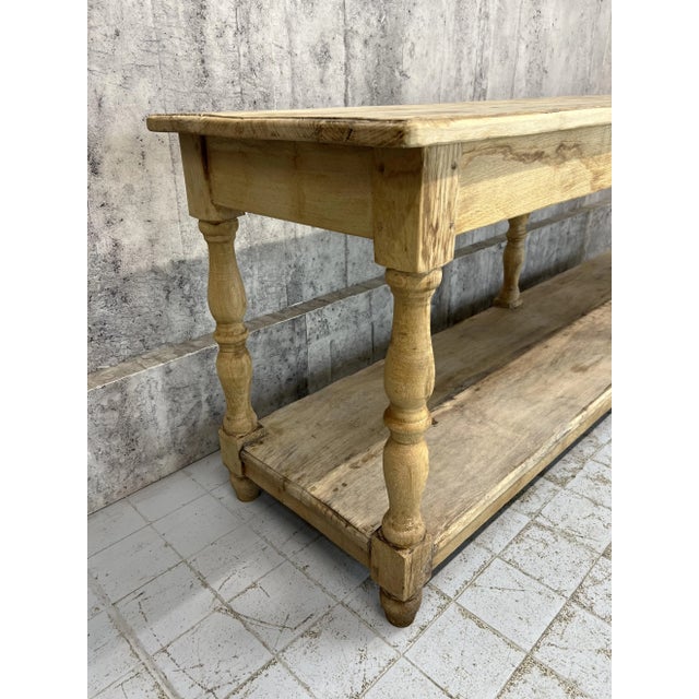 Early 21st Century Rustic Oak Drapers Table or Kitchen Island For Sale - Image 5 of 10