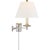 Chapman & Myers for Visual Comfort Signature Dorchester Swing Arm in Polished Nickel with Linen Shade For Sale